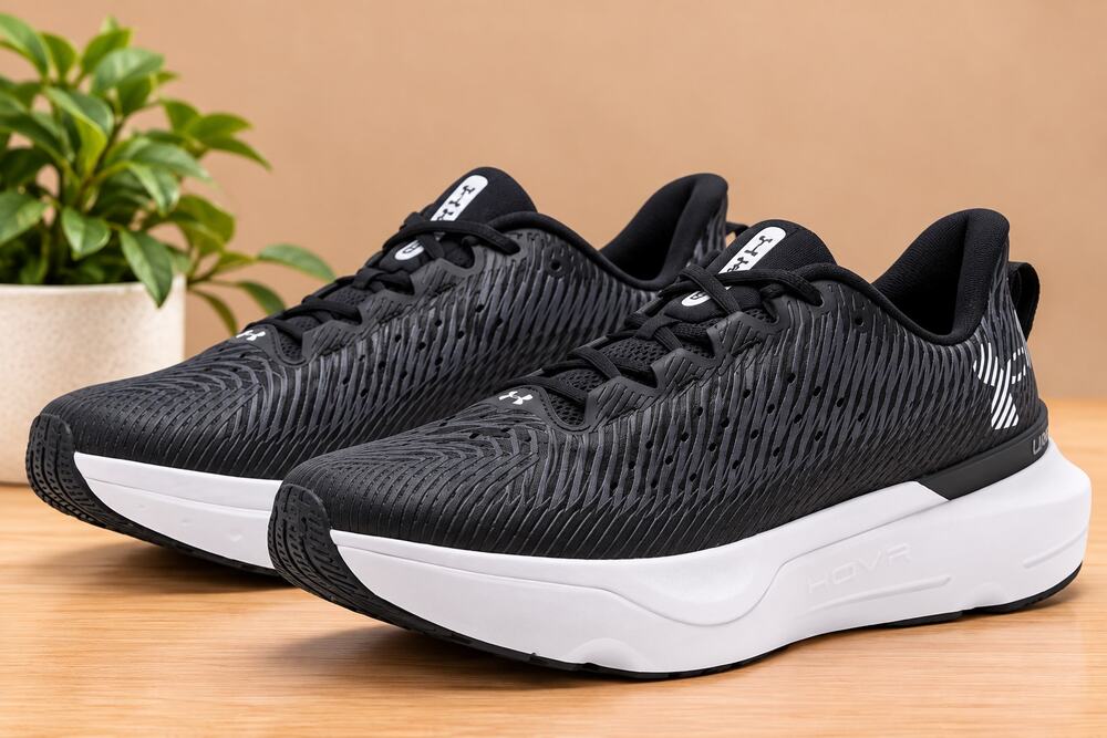 NWT Under Armour Women's Infinite 6, (001) Black/Castlerock/White, 10, US
